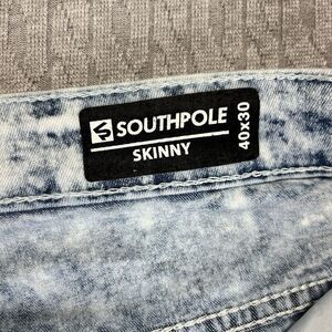 SouthPole Men's (40x30) skinny Y2K hip-hop, fashion, zipper‎ denim jeans pants